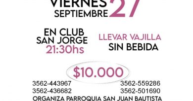 🔊 Este viernes se realizará la «Fiesta de la Mujer» a beneficio de la Parroquia